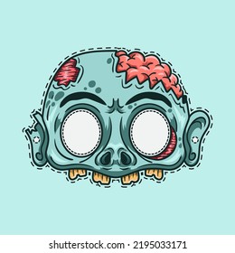 Scary Zombie Halloween mask illustration