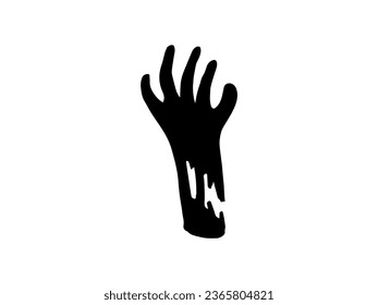 Scary Zombie Hand Halloween Silhouette Illustration