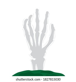 Scary zombie hand icon. Halloween holiday - Vector