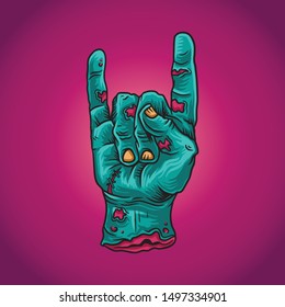 Scary Zombie Head Illustration Vector 