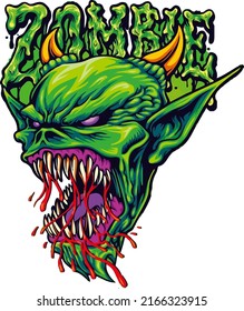 scary zombie head vector eps svg