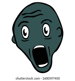 Scary Zombie illustration Design in Simple Color