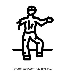 gruselige Zombie-Linie Symbol Vektorgrafik. erschreckendes Zombie-Zeichen. isoliertes Kontursymbol