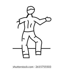 scary zombie line icon vector. scary zombie sign. isolated contour symbol black illustration