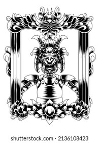 Scary Zombie Samurai On Frame