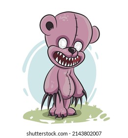 scary zombie teddy waiting for you