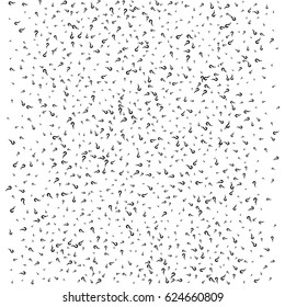 Scatter background made of question marks on white background. Vector illustration.