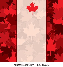 Scatter Canada Day maple leaf card in vector format.