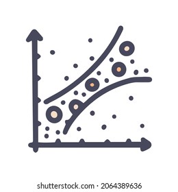 scatter chart color vector doodle simple icon
