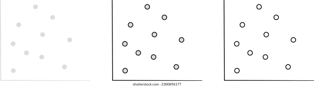 scatter chart icon for business. stroke  scatter chart, filled chart isolated on white background. 