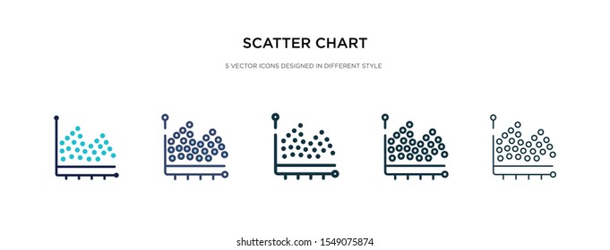 scatter chart icon in different style vector illustration. two colored and black scatter chart vector icons designed in filled, outline, line and stroke style can be used for web, mobile, ui