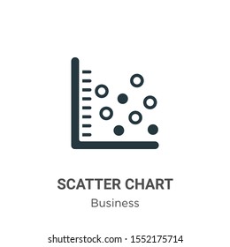 Scatter chart vector icon on white background. Flat vector scatter chart icon symbol sign from modern business collection for mobile concept and web apps design.