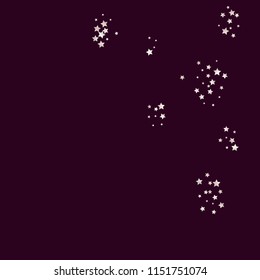 Scatter of colored stars forming drops. Isolated gradient celestial elements. Pale pink blue pearl nacre gloss. Festive iridescent holographic shine vector template for decoration