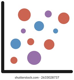 scatter diagram icon in flat style