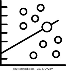 Scatter Graph Line Vector Icon Design