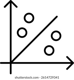 Scatter Graph Line Vector Icon Design