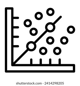 Scatter Graph Vector Line Icon Design