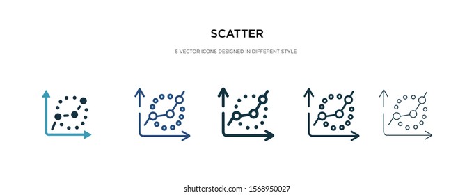 scatter icon in different style vector illustration. two colored and black scatter vector icons designed in filled, outline, line and stroke style can be used for web, mobile, ui