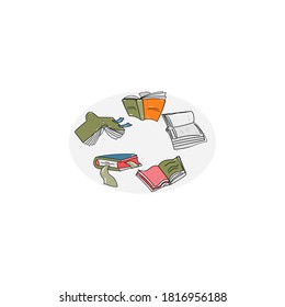 scatter open books stock vector illustration