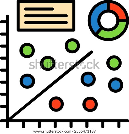 Scatter plot Filled Style Icon Design