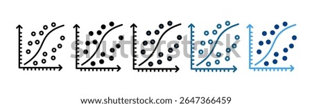 Scatter Plot Icon Set Multiple Style Collection