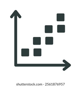 Scatter plot icon vector illustration. Simple fill style	