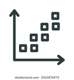 Scatter plot icon vector illustration. Simple line style	