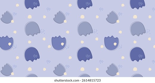 scatter seamless pattern with cute elephant footprints. repeat background for wrapping, textile, wallpaper and other.