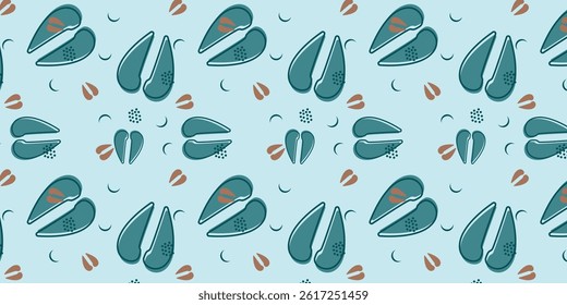 scatter seamless pattern with giraffe footprints for textile, wallpaper, fabric and other. animal footprint background