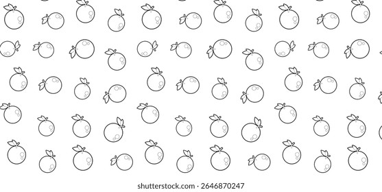 Scatter seamless pattern with lemon in outline mode without background. Fruit background design
