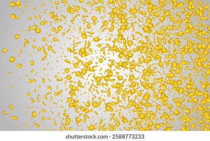 Scatter Shiny Jackpot Vector Gray Background. Gold Cash Flow Poster. Golden Confetti Cover. Rich Dollar Certificate.