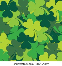 Scatter St Patrick's Day shamrock pattern in vector format.