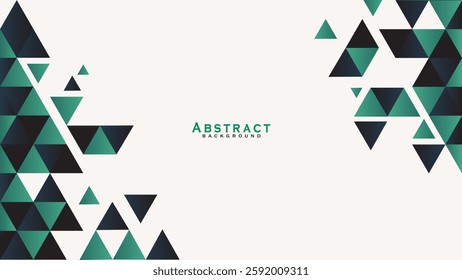 scatter triangles  vector white business brochure cover template.green triangle modern abstract geometric background