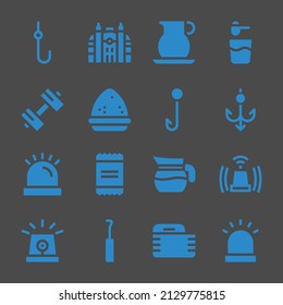 iconos web de dispersión. Hook y Mónaco, símbolo en polvo y gancho, signos vectoriales