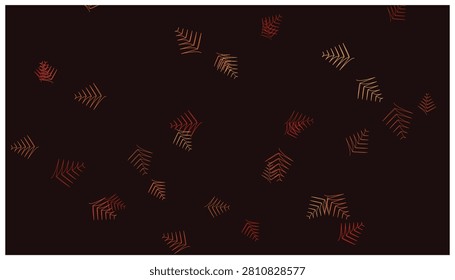 Scattered autumn leaves create a natural pattern on a dark background, showcasing fall colors in a vector illustration, simple design.
