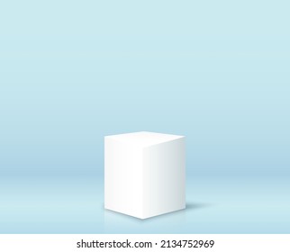 Scattered background light blue standing cube Abstract background of geometric shapes. Digital futuristic minimalism.