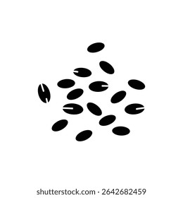 Scattered Barley Grains on White Background