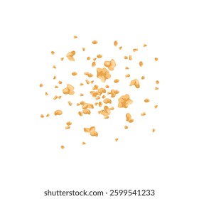 Scattered biscuit crumbs isolated on white background. Vector cartoon flat illustration.