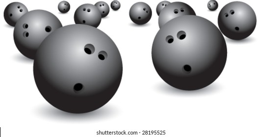 verstreute Bowlingkugeln