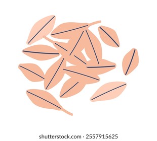 Scattered cereal wheat grains vector illustration