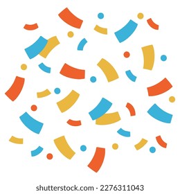 Scattered colored confetti. Colored confetti flies. Vector illustration of confetti.