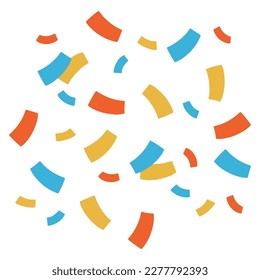 Scattered colored confetti. Colored confetti flies. Vector illustration of confetti.