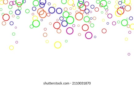 Scattered colorful, multicolor circles design element Pointillist polka-dots. 