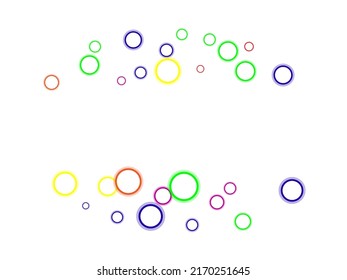 Scattered colorful, multicolor circles design element Pointillist polka-dots. 