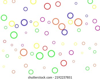Scattered colorful, multicolor circles design element Pointillist polka-dots. 