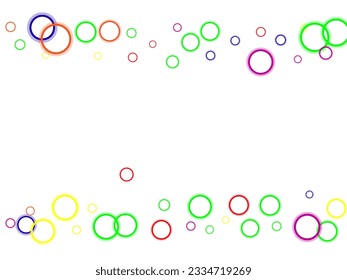 Scattered colorful, multicolor circles design element Pointillist polka-dots. 