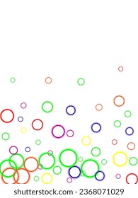Scattered colorful, multicolor circles design element Pointillist polka-dots. 