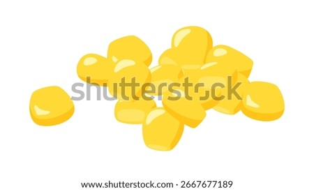 Scattered corn kernels illustration material