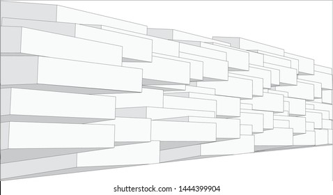 Scattered cubes with shadows, abstract background. Vector illustration