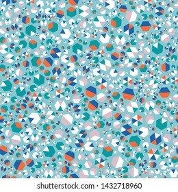 Scattered Ditzy Hexagon Geometric Seamless Repeat Vector Pattern Swatch.

Blue, Orange, Teal, Pink, Lavender. From "Summer Bright" Collection.